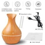 Anubhav Janni Port Wooden Aroma Humidifier Magic Cool Mist Humidifiers Essential Oil Diffuser Air With Led Night Light Colorful Change For Car Office Babies Home Wood Design (Pack Of 1 Pcs) - Image 5
