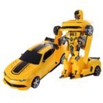 Anubhav Janni Yellow Robot Car Battery Operated Auto Convertible Toy for Kids Automatic Deformation Transform Sports Lights Sounds Birthday Gift Converting Bright And Music (Pack Of 1 Pcs)