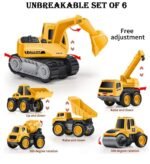 Anubhav Janni Metal Construction Toy Car Engineering Toys Children Kids Crane Excavator Road Roller Forklift Mixer Truck Bulldozer Machine Die Cast Pull Back JCB Dumper (Pack Of 1 Pcs) - Image 2