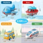 Anubhav Janni Metal Construction Toy Die Cast Pull Back Helicopter Texi Bus Boat Toddlers Birthday Gifts Kids Children's Boys Girls Excavator Diecast Pullback Train Bus Taxi Tram (Pack Of 1 Pcs) - Image 3