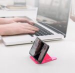 Anubhav Janni Triangle Shape Mobile Stand Portable Three Sided Pyramid Universal Phone Holder Anti Slip Base Plastic Desktop Smartphones Support Desk Office Home Stand Mobile (Set Of 10 Pcs) - Image 3