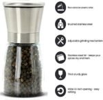 Anubhav Janni Small Hand Paper Grinder Mini Pot Salt Pepper Stainless Steel Grinder Top Spice Mill Ceramic Blades Coarseness Glass Material Crusher Kitchen Dining Table (Pack Of 1 Pcs) - Image 6
