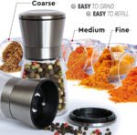 Anubhav Janni Small Hand Paper Grinder Mini Pot Salt Pepper Stainless Steel Grinder Top Spice Mill Ceramic Blades Coarseness Glass Material Crusher Kitchen Dining Table (Pack Of 1 Pcs) - Image 8