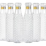 Anubhav Janni Diamond Water Bottle Texture Plastic Leakproof Reusable Drinking Bottles Fridge Gym Office School BPA Free Durable Multicolor Fridge Home Travel Kitchen Office (Set Of 2 Pcs)