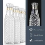Anubhav Janni Diamond Water Bottle Texture Plastic Leakproof Reusable Drinking Bottles Fridge Gym Office School BPA Free Durable Multicolor Fridge Home Travel Kitchen Office (Set Of 2 Pcs) - Image 2