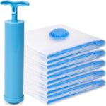 Anubhav Janni Vacuum Bag Compression Storage Bags Pump Space Saver Sealer Clothes Blankets Pillows Bedding Travel Packing More Space Seal Pump Bags Clothes Comforters Blankets (Set Of 11 Pcs)