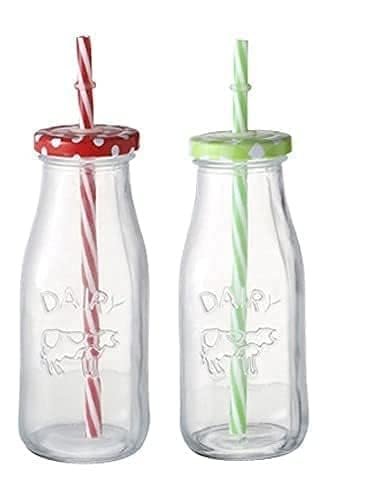 Anubhav Janni Milk Jar (300 Ml) Vintage Bottle Drinking Glass Gingham Lids Retro Juice Jars Milk Coffee Fruit Juice Shake Coco Water Jellies Honey Spices Mousse Lid Home Office (Pack Of 1 Pcs) Anubhav Janni Milk Jar (300 Ml) Vintage Bottle Drinking Glass Gingham Lids Retro Juice Jars Milk Coffee Fruit Juice Shake Coco Water Jellies Honey Spices Mousse Lid Home Office (Pack Of 1 Pcs) - Image 1