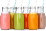 Anubhav Janni Milk Jar (300 Ml) Vintage Bottle Drinking Glass Gingham Lids Retro Juice Jars Milk Coffee Fruit Juice Shake Coco Water Jellies Honey Spices Mousse Lid Home Office (Pack Of 1 Pcs) - Image 3