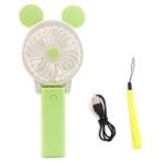 Anubhav Janni Mini Cartoon Fan Style Used In All Kinds Of Places Including Household And Many More For Producing Fresh Air Purposes Cute Foldable Usb Chargeable With Ears (Pack Of 1 Pcs)