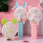 Anubhav Janni Mini Cartoon Fan Style Used In All Kinds Of Places Including Household And Many More For Producing Fresh Air Purposes Cute Foldable Usb Chargeable With Ears (Pack Of 1 Pcs) - Image 5