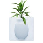 Anubhav Janni Silicone Pot Sticker Self Adhesive Sticker Magical Flower Wall Hanging Decore Home Kitchen Office Bathroom Silicon vase Sticky Strong Adhesion Plant Decoration Rack (Pack Of 1 Pcs)