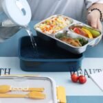 Anubhav Janni 3 Section Steel Lunch Box For Family Members Compartment Stainless Boxes Spoon Lock Leak Proof BPA Free Spoon Tiffin School Kids Office Boys Girls (Pack Of 1 Pcs) - Image 4