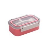 Anubhav Janni 2 Grid Lunch Box For Family Members Compartment Stainless Boxes Spoon Lock Leak Proof BPA Free Spoon Tiffin School Kids Office Boys Girls (Pack Of 1 Pcs)