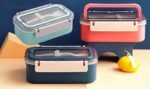 Anubhav Janni 2 Grid Lunch Box For Family Members Compartment Stainless Boxes Spoon Lock Leak Proof BPA Free Spoon Tiffin School Kids Office Boys Girls (Pack Of 1 Pcs) - Image 3