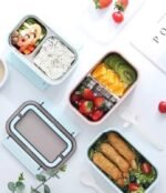 Anubhav Janni 2 Grid Lunch Box For Family Members Compartment Stainless Boxes Spoon Lock Leak Proof BPA Free Spoon Tiffin School Kids Office Boys Girls (Pack Of 1 Pcs) - Image 5