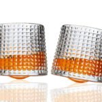 Anubhav Janni Dancing Glass Dot Design (220 Ml) Old Fashioned Whiskey With Rotatable Bottom Drinking Vodka Bourbon Scotch Premium Square Diamond Perfect Scotch Bourbon Vodka Juice (Set Of 6 Pcs)