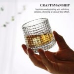 Anubhav Janni Dancing Glass Dot Design (220 Ml) Old Fashioned Whiskey With Rotatable Bottom Drinking Vodka Bourbon Scotch Premium Square Diamond Perfect Scotch Bourbon Vodka Juice (Set Of 6 Pcs) - Image 3