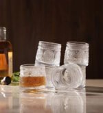 Anubhav Janni Dancing Glass Ring Design (220 Ml) Old Fashioned Whiskey Rotatable Bottom Drinking Vodka Bourbon Scotch Premium Square Diamond Perfect Scotch Bourbon Vodka Juice (Set Of 6 Pcs) - Image 5