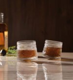Anubhav Janni Dancing Glass Ring Design (220 Ml) Old Fashioned Whiskey Rotatable Bottom Drinking Vodka Bourbon Scotch Premium Square Diamond Perfect Scotch Bourbon Vodka Juice (Set Of 6 Pcs) - Image 7