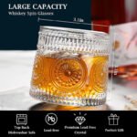 Anubhav Janni Dancing Glass Ring Design (220 Ml) Old Fashioned Whiskey Rotatable Bottom Drinking Vodka Bourbon Scotch Premium Square Diamond Perfect Scotch Bourbon Vodka Juice (Set Of 6 Pcs) - Image 9