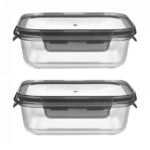 Anubhav Janni Glass Lunch Box Borosilicate Plain Container Airtight Lid Microwave Freezer Safe Office School Men Women Girls Boys Picnic Airtight BPA Free Home Travel Fridge (Pack Of 1 Pcs)