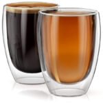 Anubhav Janni Double Wall Water Glass (350 Ml) Walled Insulated Coffee Mugs Layer Tea Cups Cappuccino Espresso Coffee Glass Mocha Dishwasher Drinking Cup Drinks Coffee Tea Milk (Set Of 2 Pcs)