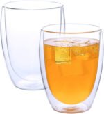 Anubhav Janni Double Wall Water Glass (350 Ml) Walled Insulated Coffee Mugs Layer Tea Cups Cappuccino Espresso Coffee Glass Mocha Dishwasher Drinking Cup Drinks Coffee Tea Milk (Set Of 2 Pcs) - Image 8