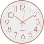 Anubhav Janni Wall Clock Rose Gold Plastic Digital Silent Quartz Decorative Room Home Kitchen Bedroom Office School Modern Office Bedroom Living Room Kitchen Home School Décor (Pack Of 1 Pcs)