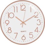 Anubhav Janni Wall Clock Rose Gold Plastic Digital Silent Quartz Decorative Room Home Kitchen Bedroom Office School Modern Office Bedroom Living Room Kitchen Home School Décor (Pack Of 1 Pcs)