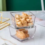 Anubhav Janni Dry Fruit Bowl 1 Wooden Plate Set Tray With Glass Bowls For Serving Fruit Sweets Cookies Other Snacks Decorative Bar Table Party Home Fruits Dining Table Kitchen (Set Of 4 Pcs) - Image 4