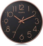 Anubhav Janni Wall Clock Black Copper Plastic Digital Silent Quartz Decorative Room Home Kitchen Bedroom Office School Modern Office Bedroom Living Room Kitchen Home School Décor (Pack Of 1 Pcs)