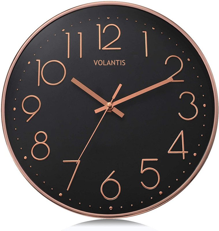 Anubhav Janni Wall Clock Black Copper Plastic Digital Silent Quartz Decorative Room Home Kitchen Bedroom Office School Modern Office Bedroom Living Room Kitchen Home School Décor (Pack Of 1 Pcs) Anubhav Janni Wall Clock Black Copper Plastic Digital Silent Quartz Decorative Room Home Kitchen Bedroom Office School Modern Office Bedroom Living Room Kitchen Home School Décor (Pack Of 1 Pcs) - Image 1