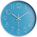Anubhav Janni Wall Clock Sky Blue Plastic Digital Silent Quartz Decorative Room Home Kitchen Bedroom Office School Modern Office Bedroom Living Room Kitchen Home School Décor (Pack Of 1 Pcs)