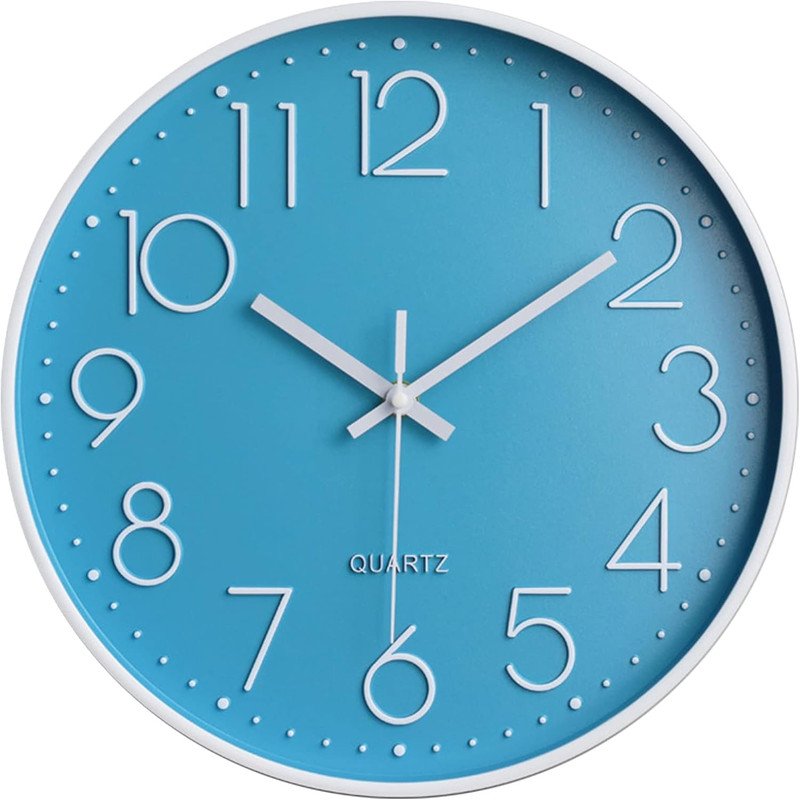 Anubhav Janni Wall Clock Sky Blue Plastic Digital Silent Quartz Decorative Room Home Kitchen Bedroom Office School Modern Office Bedroom Living Room Kitchen Home School Décor (Pack Of 1 Pcs) Anubhav Janni Wall Clock Sky Blue Plastic Digital Silent Quartz Decorative Room Home Kitchen Bedroom Office School Modern Office Bedroom Living Room Kitchen Home School Décor (Pack Of 1 Pcs) - Image 1