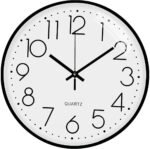 Anubhav Janni Wall Clock Black White Plastic Digital Silent Quartz Decorative Room Home Kitchen Bedroom Office School Modern Office Bedroom Living Room Kitchen Home School Décor (Pack Of 1 Pcs)