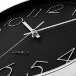 Anubhav Janni Wall Clock Black Silver Plastic Digital Silent Quartz Decorative Room Home Kitchen Bedroom Office School Modern Office Bedroom Living Room Kitchen Home School Décor (Pack Of 1 Pcs) - Image 4