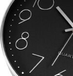 Anubhav Janni Wall Clock Black Silver Plastic Digital Silent Quartz Decorative Room Home Kitchen Bedroom Office School Modern Office Bedroom Living Room Kitchen Home School Décor (Pack Of 1 Pcs) - Image 5