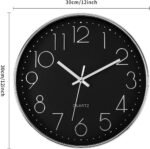 Anubhav Janni Wall Clock Black Silver Plastic Digital Silent Quartz Decorative Room Home Kitchen Bedroom Office School Modern Office Bedroom Living Room Kitchen Home School Décor (Pack Of 1 Pcs) - Image 7