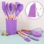 Anubhav Janni Kitchen Spatula With Bucket Silicone Set Cooking Utensil Set Turner Tongs Spoon Brush Whisk Heat Resistant Kit Including Tongs Whisk Spatulas Bucket Turner Kit (Pack Of 1 Pcs) - Image 5