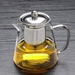Anubhav Janni New Green Tea Kettle 950ml Borosilicate Glass Pot Stainless Steel Lid Infuser Handle Stovetop Safe Heat Resistant Design Loose Leaf Round Strainer Coffee Juice (Pack Of 1 Pcs) - Image 3
