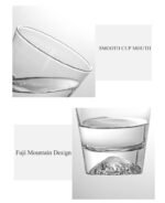 Anubhav Janni Golden Spiral Whisky Glass 290ml Mountain Fuji Crystal Whiskey Classic Elegance Unique Tumblers Scotch Bourbon Liquor Coffee Cocktail Drinks Premium Drinking Glasses (Set Of 6 Pcs) - Image 7
