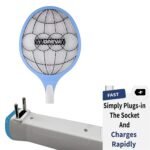 Anubhav Janni Electric Insect Killer Racket Indoor Outdoor Mosquito Replacement Warranty Certified Rechargeable Bat For Home Office Battery Shock Proof Fly Swatter (Pack Of 1 Pcs) - Image 5
