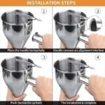 Anubhav Janni Pancake Batter Dispenser Stainless Steel Baking Piston Funnel Stand Cake Large Hole Tool Cupcakes Muffins Crepes Waffles Takoyaki Frying Use Handle Hole Kitchen Needs (Pack Of 1 Pcs) - Image 3
