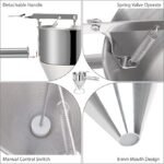 Anubhav Janni Pancake Batter Dispenser Stainless Steel Baking Piston Funnel Stand Cake Large Hole Tool Cupcakes Muffins Crepes Waffles Takoyaki Frying Use Handle Hole Kitchen Needs (Pack Of 1 Pcs) - Image 6