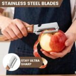 Anubhav Janni Ss Blade Vegetable Peeler SS Fruit With Wooden Handle Sharp Stainless Steel Ergonomic Grip Manual Kitchen Peeling Tool Kitchen Bottle Opener Opener Piece Sharp (Pack Of 1 Pcs) - Image 5