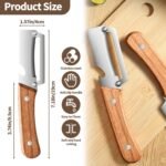 Anubhav Janni Ss Blade Vegetable Peeler SS Fruit With Wooden Handle Sharp Stainless Steel Ergonomic Grip Manual Kitchen Peeling Tool Kitchen Bottle Opener Opener Piece Sharp (Pack Of 1 Pcs) - Image 9