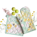 Anubhav Janni China Oven Gloves Organic Cotton Flower Print Mitt Pot Holder Mitten Printed Mitts Free Padded Kitchen Bakery Heat Resistance Microwave Baking Gloves Random Patterns (Pack Of 1 Pcs)