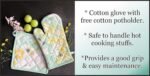 Anubhav Janni China Oven Gloves Organic Cotton Flower Print Mitt Pot Holder Mitten Printed Mitts Free Padded Kitchen Bakery Heat Resistance Microwave Baking Gloves Random Patterns (Pack Of 1 Pcs) - Image 4