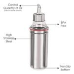Anubhav Janni Indian Oil Pot Dispenser Bottle 1000 Ml Steel Stainless Container For Kitchen Pourer With Nozzle Long Size Bottle Dispenser Dropper Container Steel Jar  (Pack Of 1 Pcs) - Image 3