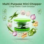 Anubhav Janni Garlic Cutter Manual Food With String Vegetable Onion Stainless Steel Blades Compact Hand Processor Kitchen Prep Turquoise Blue Cord Cutter Blade Garlic (Pack Of 1 Pcs) - Image 3
